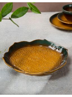 Fabindia - Yellow Sadyanta Glazed Ceramic Platter