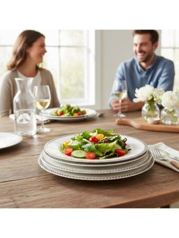 Noritake - Cellini Platinum Quarter Plates for Snacks and Dessert (Pack Of 4)