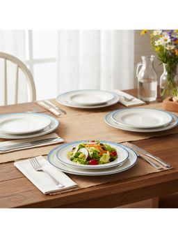 Noritake - Java Blue Swirl Quarter Plates for Snacks and Dessert (Pack Of 4)