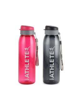 CELLO - Athlete Flip Top Lid Water Bottles 800Ml Each-Multicolor (Pack of 2)
