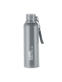 CELLO - Puro Steel-X Benz 900 Water Bottle with Inner Steel and Outer Plastic, 730 Ml, Grey
