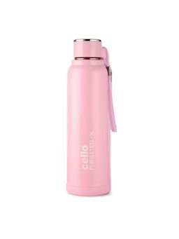 CELLO - Puro Steel-X Benz 900 Water Bottle with Inner Steel and Outer Plastic, 730 Ml, Pink