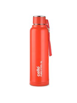 CELLO - Puro Steel-X Benz 900 Water Bottle with Inner Steel and Outer Plastic, 730 Ml, Red