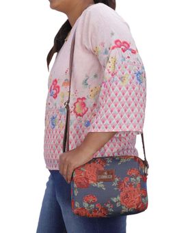 The Clownfish - Adelina Series Faux Leather Sling Bag with Detachable Strap - Blue