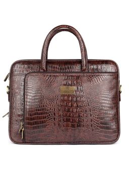 The Clownfish - Crocodilian Laptop Bag - Brown