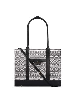 The Clownfish - Women Printed Handbag with Detachable Strap - Black