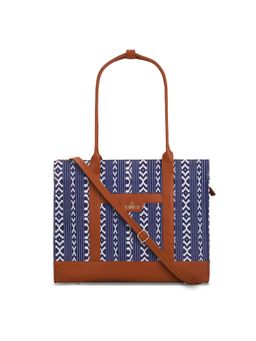 The Clownfish - Women Printed Handbag with Detachable Strap - Navy Blue