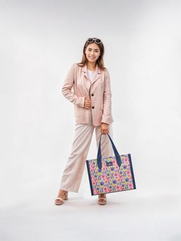 The Clownfish - Women Allure Series Tote Bag with Detachable Strap - Navy Blue