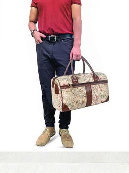 The Clownfish - Greta Men Travel Duffle Bag with Detachable Strap - Beige