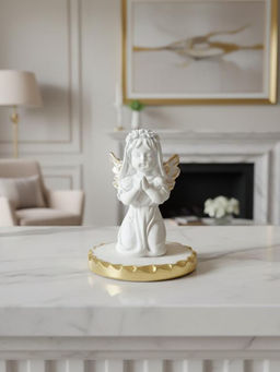 Homearte - Praying Baby Angel Figurine With Marble Base