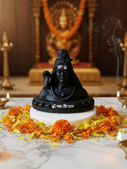 Homearte - Mahadev ji statue black Figurine showpiece with marble base
