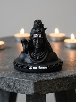 Homearte - Mahadev ji statue black Figurine showpiece