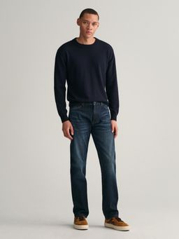 GANT - Men Blue Washed Regular Fit Mid-Rise Jeans