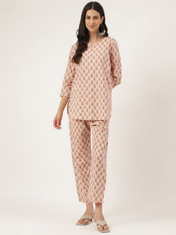 Divena - Soft Pink Printed Co-Ord (Set of 2)