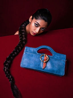 Hidesign - URSULA 01-GLAZED-Sapphire-M Sling and Cross Bags