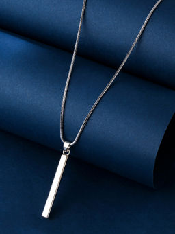 VIRAASI - Silver Plated Bar Design Pendant with Chain