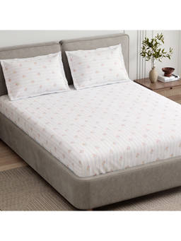 Haus & Kinder - Combed Cotton 186 TC King Fitted Kohana Stripe White