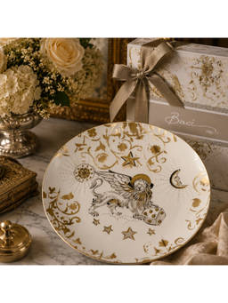 BACI MILANO - White Porcelain Kosmo Lion Plate Tray
