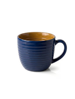 Nertz - Blue Porcelain Solid Halo Textured Glossy Tea and Coffee Mug 300 ML
