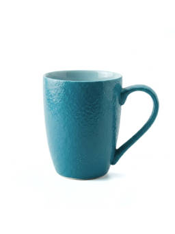 Nertz - Blue Porcelain Solid Textured Essence Glossy Tea and Coffee Mug 300 ML