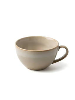 Nertz - Beige Porcelain Solid Maison Tea and Coffee Cup and Saucer 300 ML