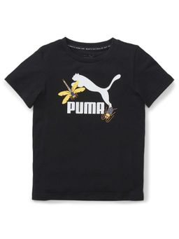 Puma - Small World Prime Unisex Kids Black T-Shirts