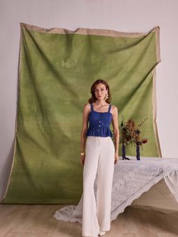 Style Island - Stella Schiffli Crop Top-Blue