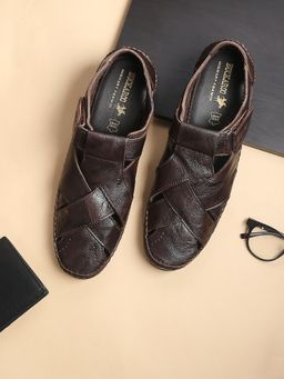 BUCKAROO - MACK Natural FullGrain Leather Brown Casual Closed Sandal for Men