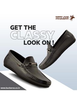 BUCKAROO - IVAN Genuine Leather Black Casual Loafer for Men