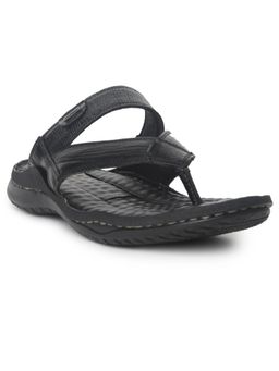 BUCKAROO - NEW PLAZZO Genuine Leather Black Casual Open Sandal for Men