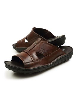 BUCKAROO - NEW NOLEN Genuine Leather Brown Casual Open Sandal for Men