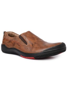BUCKAROO - STONE NX Genuine Leather Tan Casual Slip-On Shoes for Men