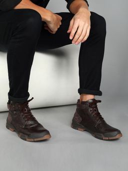 BUCKAROO - Uri Brown Leather Solid Casual Boots