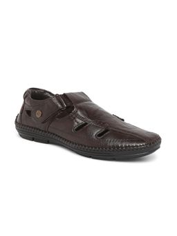 BUCKAROO - Mens Magno Fine Mild Natural Leather Brown Casual Closed Sandals