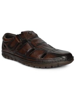BUCKAROO - Terrot Crumbald Leather Brown Casual Closed Sandals for Men
