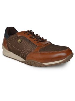 BUCKAROO - Teodoro Natural Leather + Fabric Tan Casual Shoes for Men
