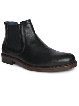 BUCKAROO - EANDRO Full Grain Natural Leather Black Chelsea Boots