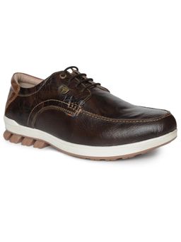 BUCKAROO - Brown Kaaj Crumbled Leather Casual Shoes For Men
