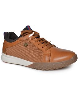 BUCKAROO - Tan Jess Leather + Fabric Sneakers For Men