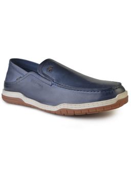 BUCKAROO - Harlan Crust Leather Navy Blue Casual Closed Loafers