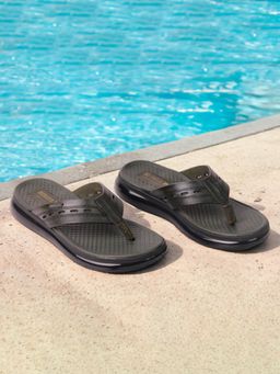 BUCKAROO - Paton Calf Crust Black Casual Chappal Sandals