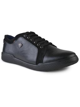 BUCKAROO - Black Athol Full Grain Natural Leather Sneakers for Men