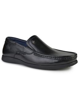 BUCKAROO - Adim New Full Grain Natural Leather Black Loafers for Men