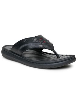 BUCKAROO - Black Elley Full Grain Natural Leather Casual Flipflop for Men