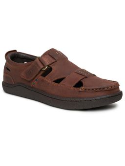 BUCKAROO - Tan Lexi Full Grain Natural Leather Casual Sandals for Men
