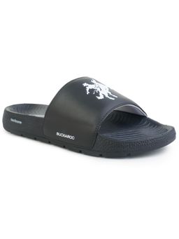 BUCKAROO - NUSA Premium Vegan Synthetic Black Casual Sliders Black