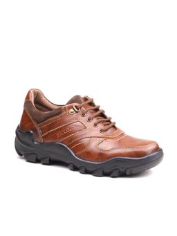 BUCKAROO - Montar Full Grain Natural Leather Brown Sneakers for Men