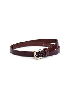 BELWABA - Vegan Leather Brown Croc Print Womens Belt