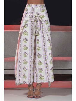 Virgio - Women Cotton Regular Fit Ethnic White Trouser