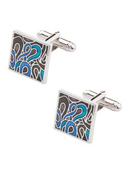 The Tie Hub - Formal Square Blue & Black Cufflinks